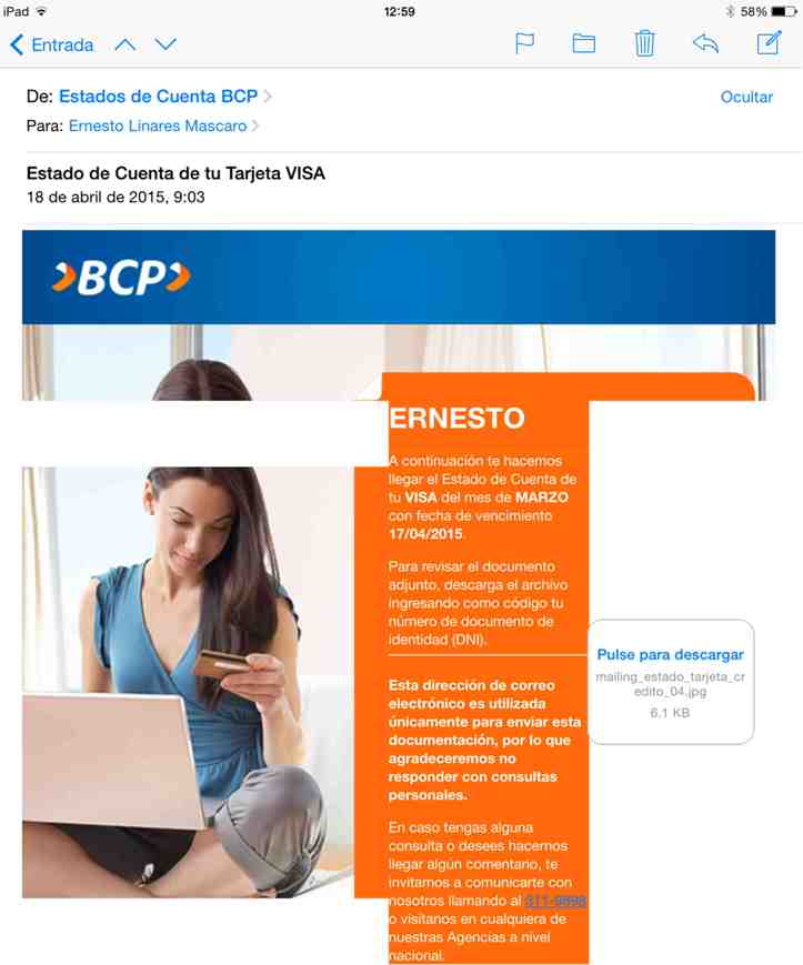 BCP mensaje internet