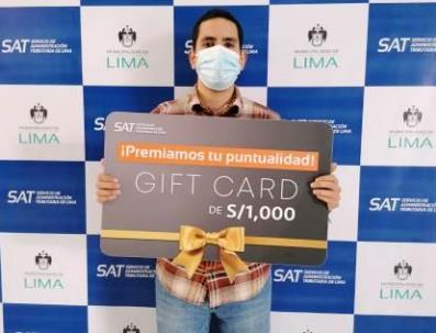 SAT Ganador gift card 1000