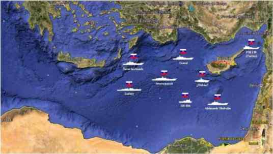 flota rusa Mediterraneo mapa