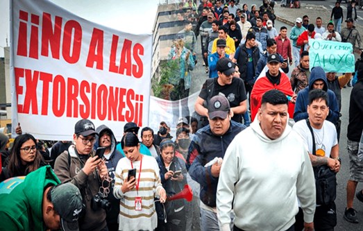 protesta transportes extorsiones 2024