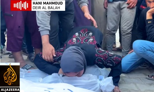 mujer llora cadaver ataque israeli escuela Nuseirat jun 2024 Gaza