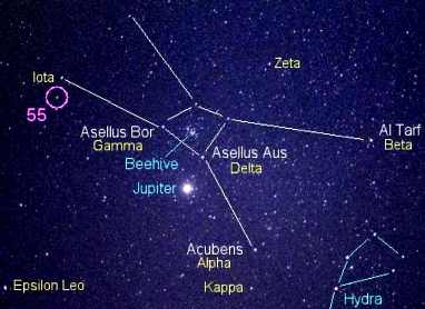 55 cancri a en constelacion