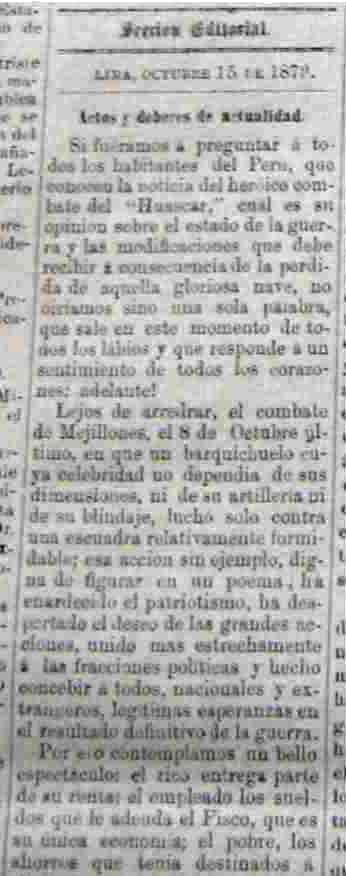 Angamos el Peruano 30 oct 1879