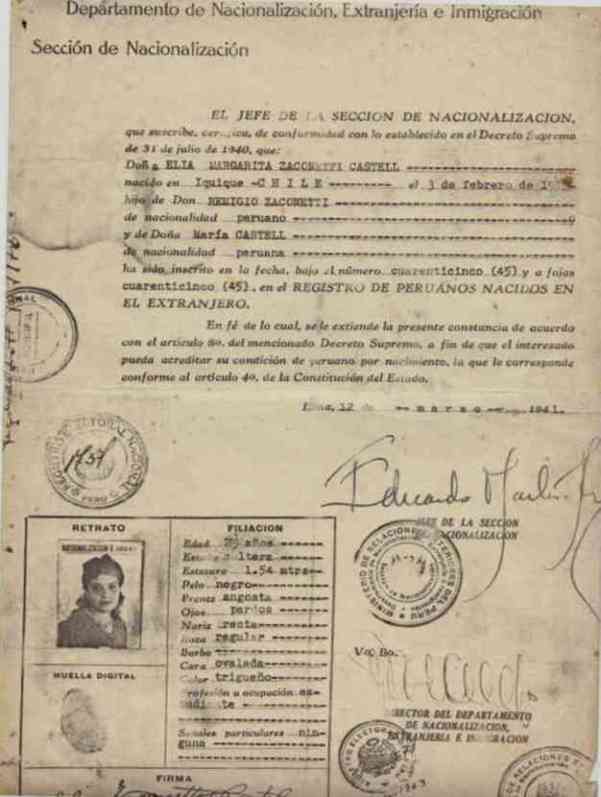 nacionalizacion Elia Margarita Zaconetti Castell