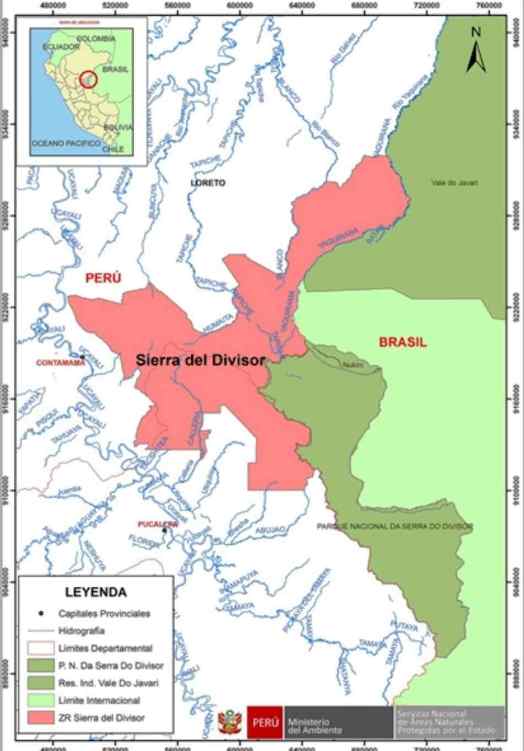 sierra del Divisor mapa