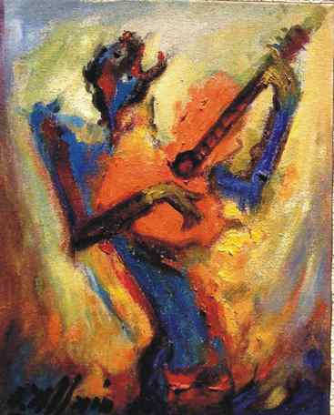 tocante guitarra Oscar Allain