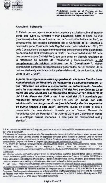 dictamen soberania aerea 2020