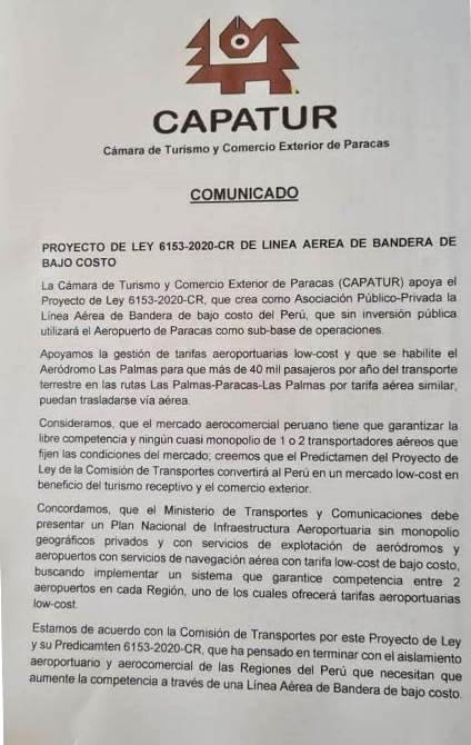 Capatur comunicado Linea Bandera