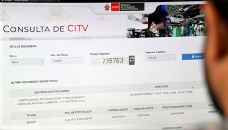 consulta revision tecnica vehicular