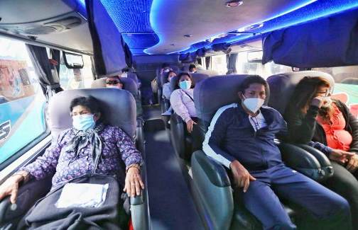 bus interprovincial interior mascarillas