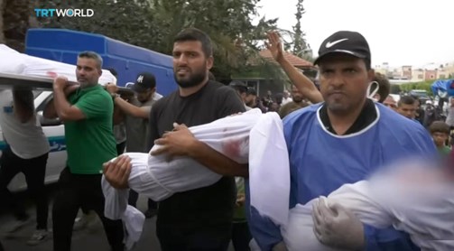 cadaveres ninos Gaza ataque israeli nov 2023