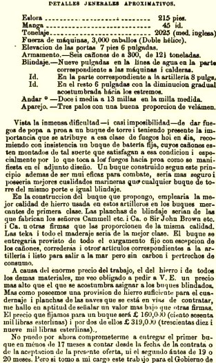 memoria marina chile 1872 especific buque