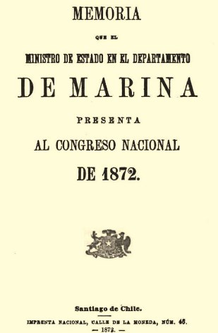 memoria marina chile 1872 portada