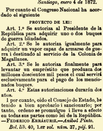 proy ley buque britanico 1872